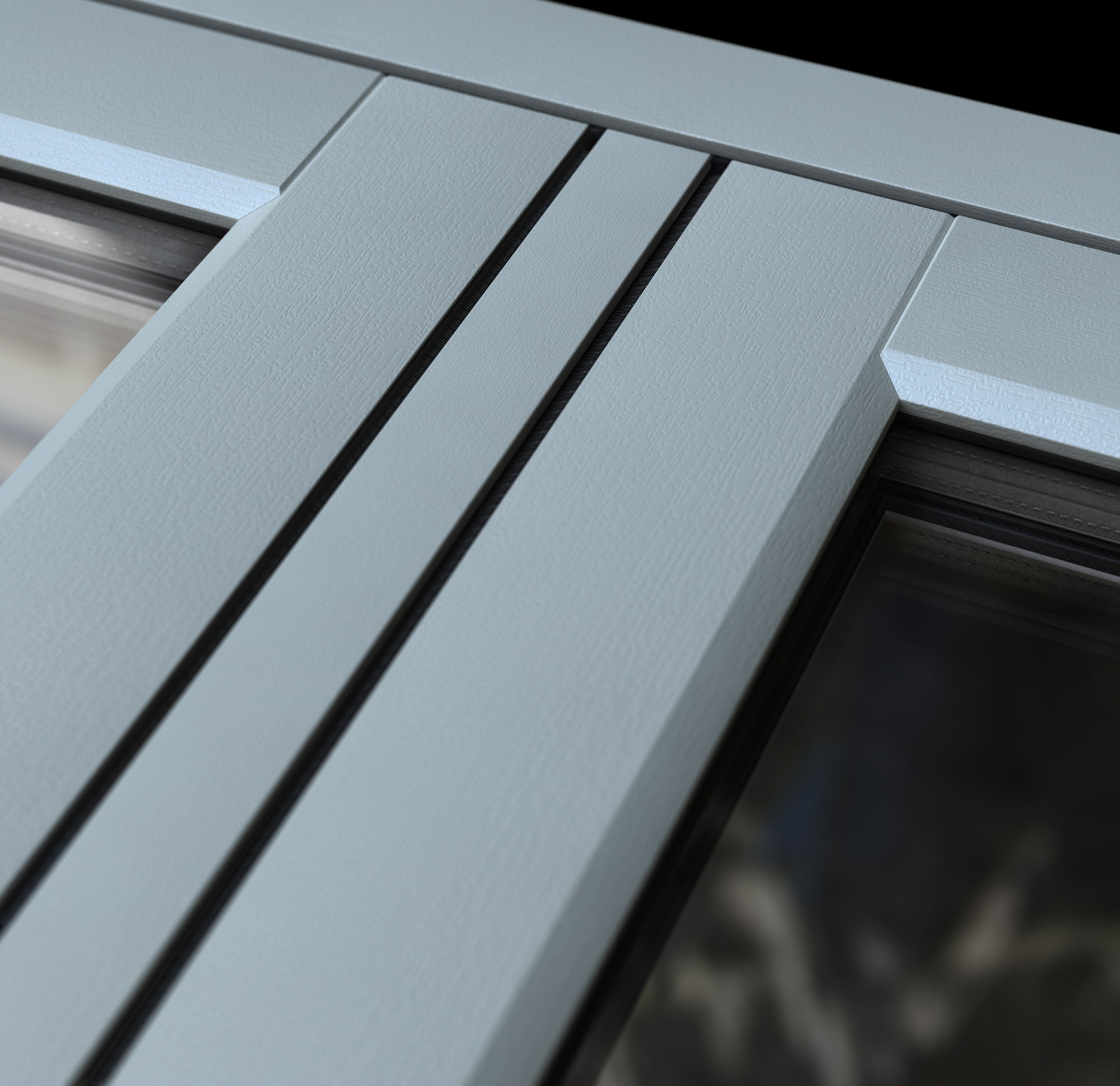 A close up photo of a white flush casement window.